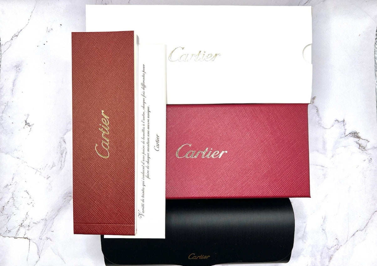 Pre-Owned Cartier Buffalo Horn Premiere Black Sunglasses Clear