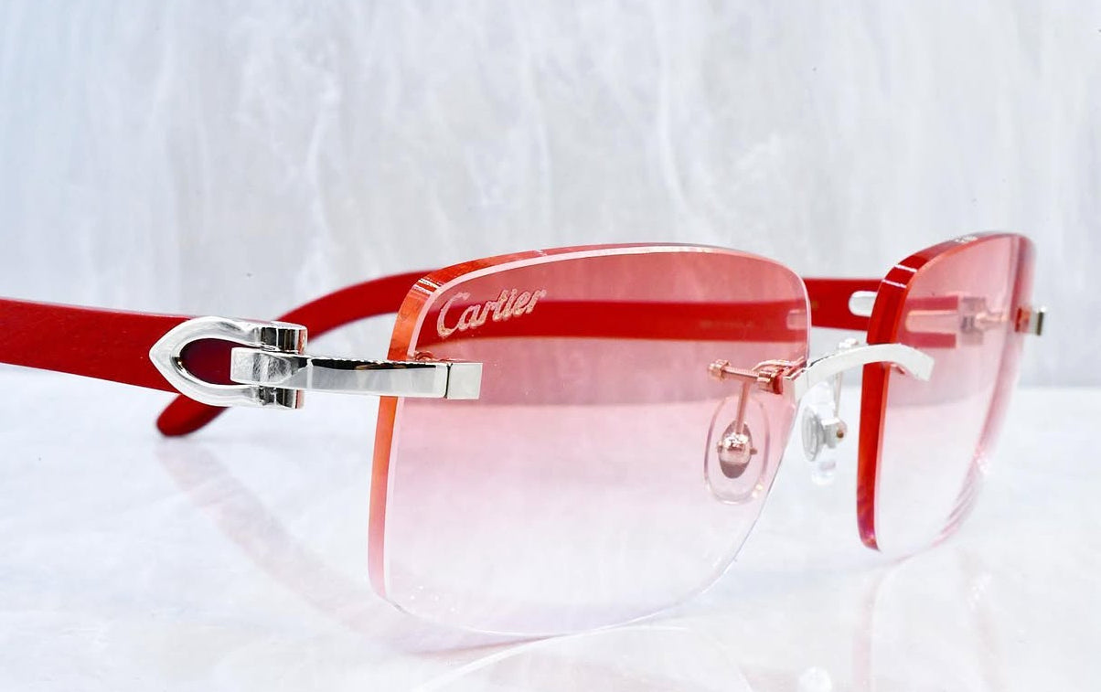 Pre-Owned Red Wood Frame Rose Blush Gradient