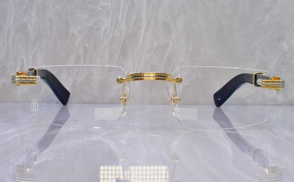 Pre-Owned Cartier Buffalo Horn Premiere Sunglasses Clear