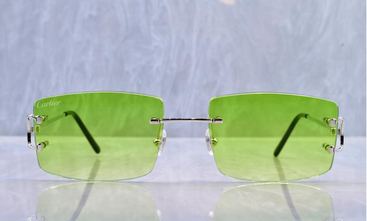 Pre-Owned Cartier C-Decor Sunglasses Lime Gradient