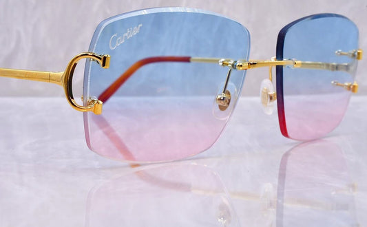 Pre-Owned Cartier C-Decor Sunglasses Turquoise Gradient