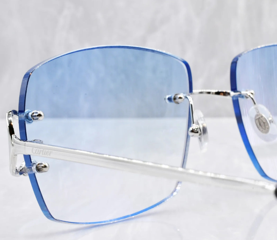 Pre-Owned Cartier C-Decor Sunglasses Aqua Blue Gradient