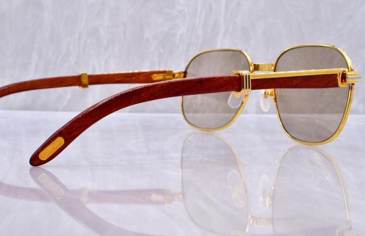 Pre-Owned Wood Frame Monceau Sunglasses