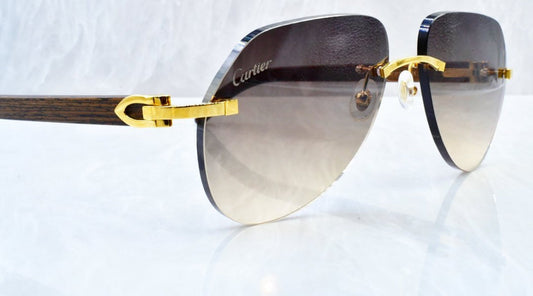 Pre-Owned Wood Frame Brown Smoke Gradient