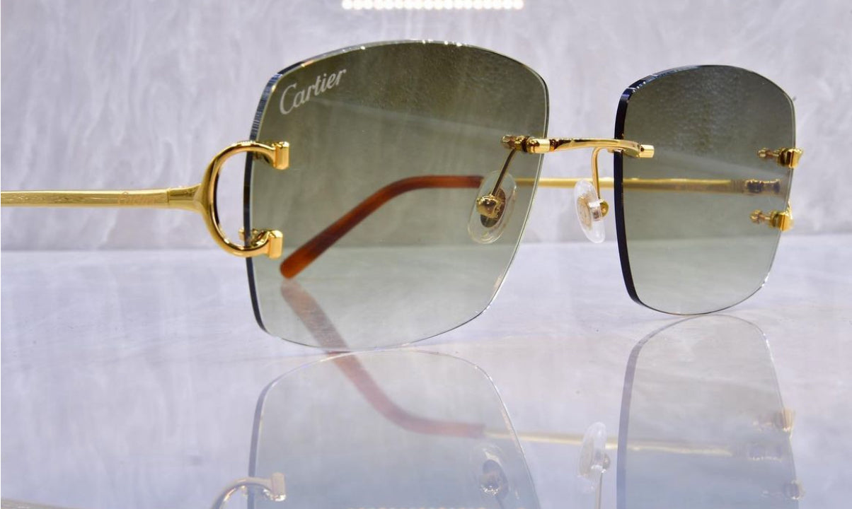 Pre-Owned Cartier C-Decor Sunglasses Olive Gradient