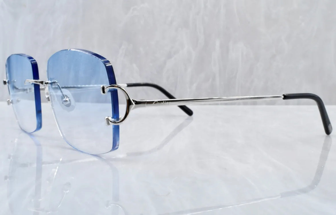 Pre-Owned Cartier C-Decor Sunglasses Aqua Blue Gradient