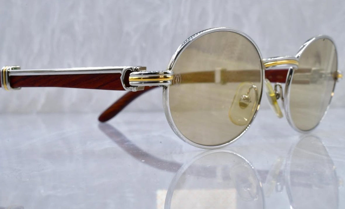 Pre-Owned Wood Frame Sunglasses Bleached Brown Gradient
