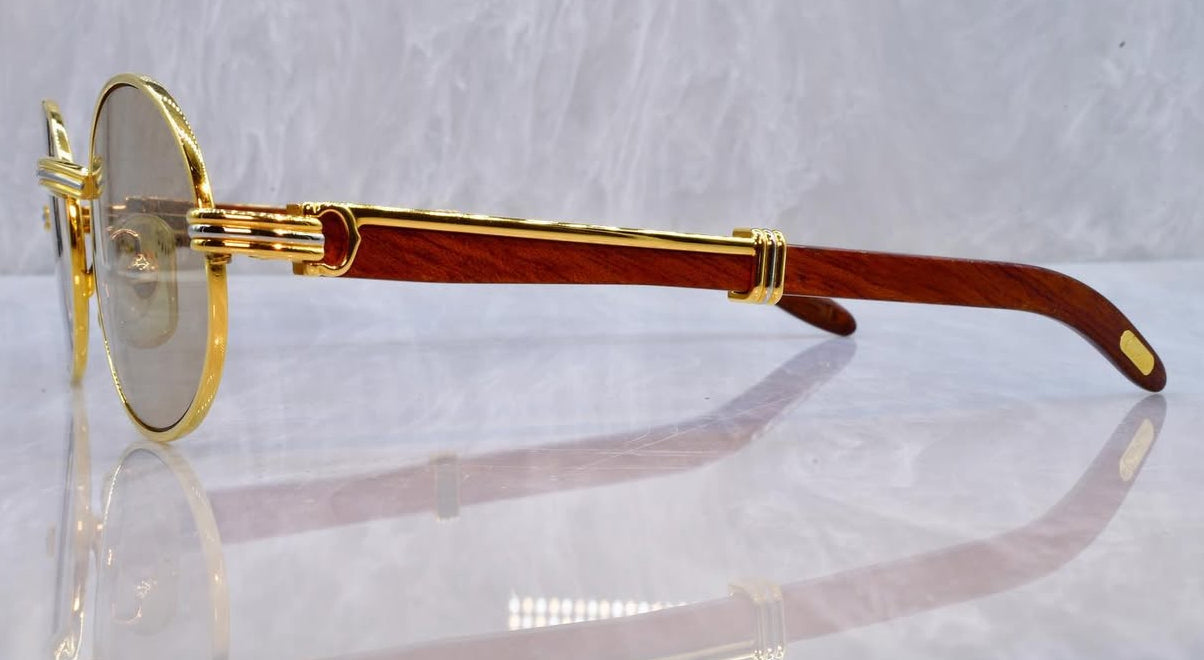 Pre-Owned Wood Frame giverny Sunglasses Champagne Gradient