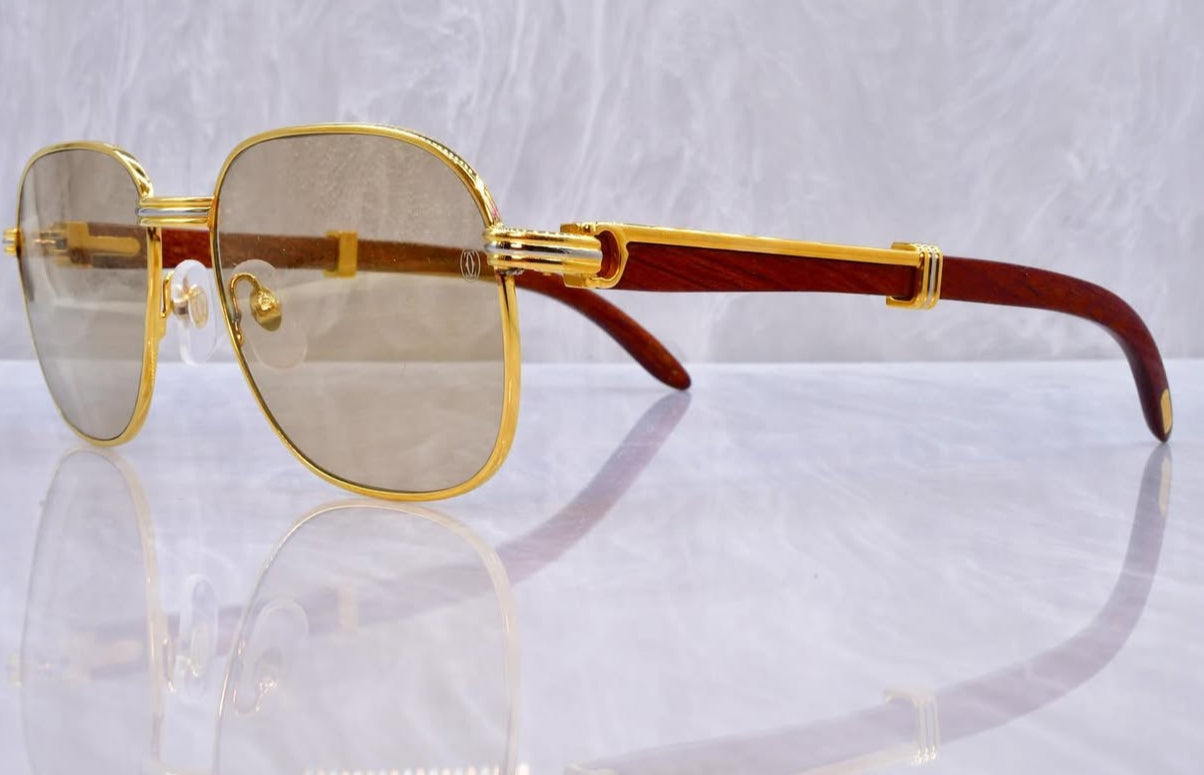 Pre-Owned Wood Frame Monceau Sunglasses