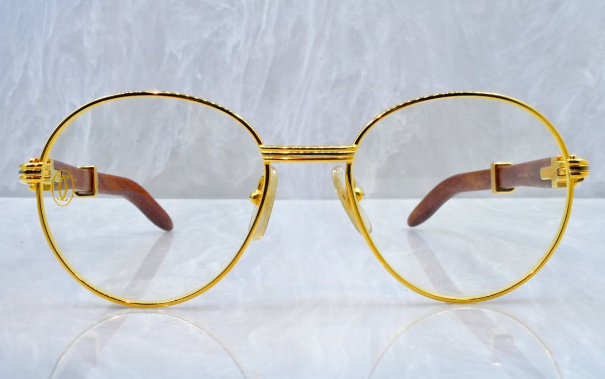 Pre-Owned Giverny Wood Frame Sunglasses Clear Lens