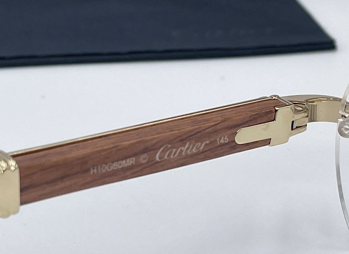 Pre-Owned Wood Frame Sunglasses Clear/Gold